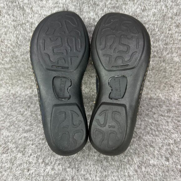 ✅Womens 7 Born Black Leather Thong Sandals Casual Comfort Slip On Slides Summer - Picture 3 of 13